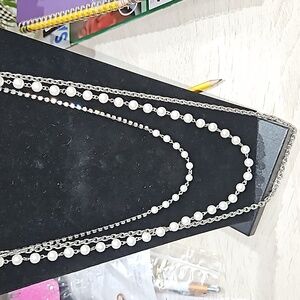 Pearl  and  crystal  necklace